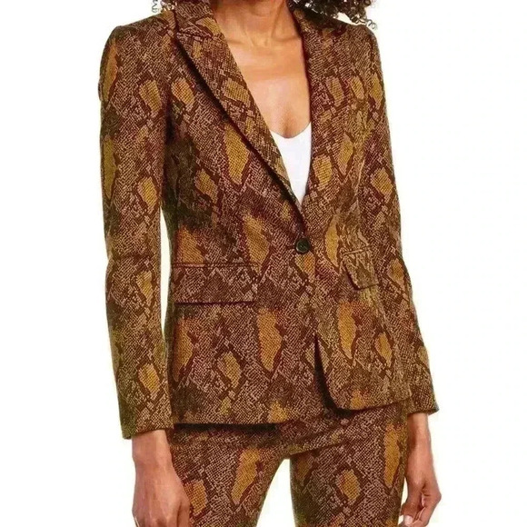 JOIE Anthropologie x REVOLVE Anilah Mesa Snakeskin Python Print Blazer Sz. XXS - Picture 15 of 15